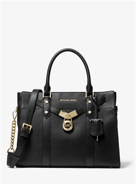 michael kors black satchelhamilton|michael kors nouveau hamilton bag.